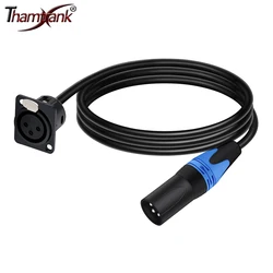 D Type 3Pins XLR Female Panel Mount MIC Socket to 3Pins XLR Male Plug Audio Extension Cable,XLR Pass Through Connector