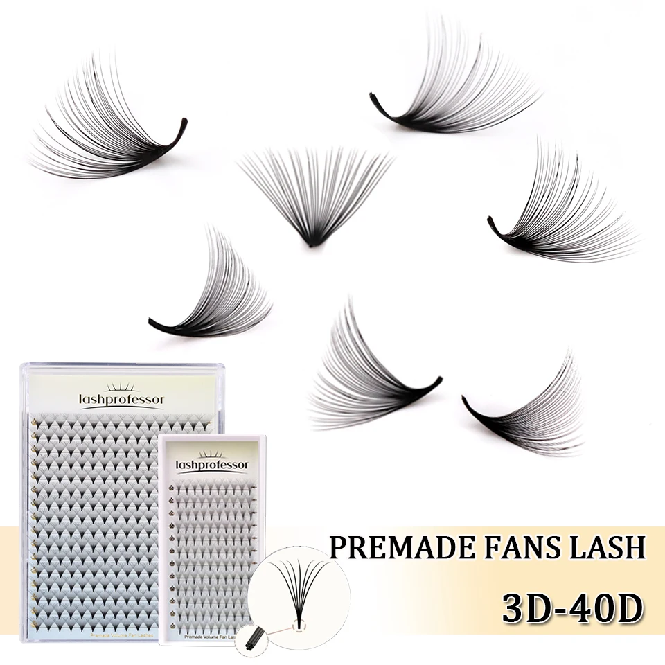

Lashprofessor 3D-40D Premade Volume Fans Lash 5D 6D 8D 10D 12D Individual Eyelashes Extension Pointy Base Premade Fans Extension