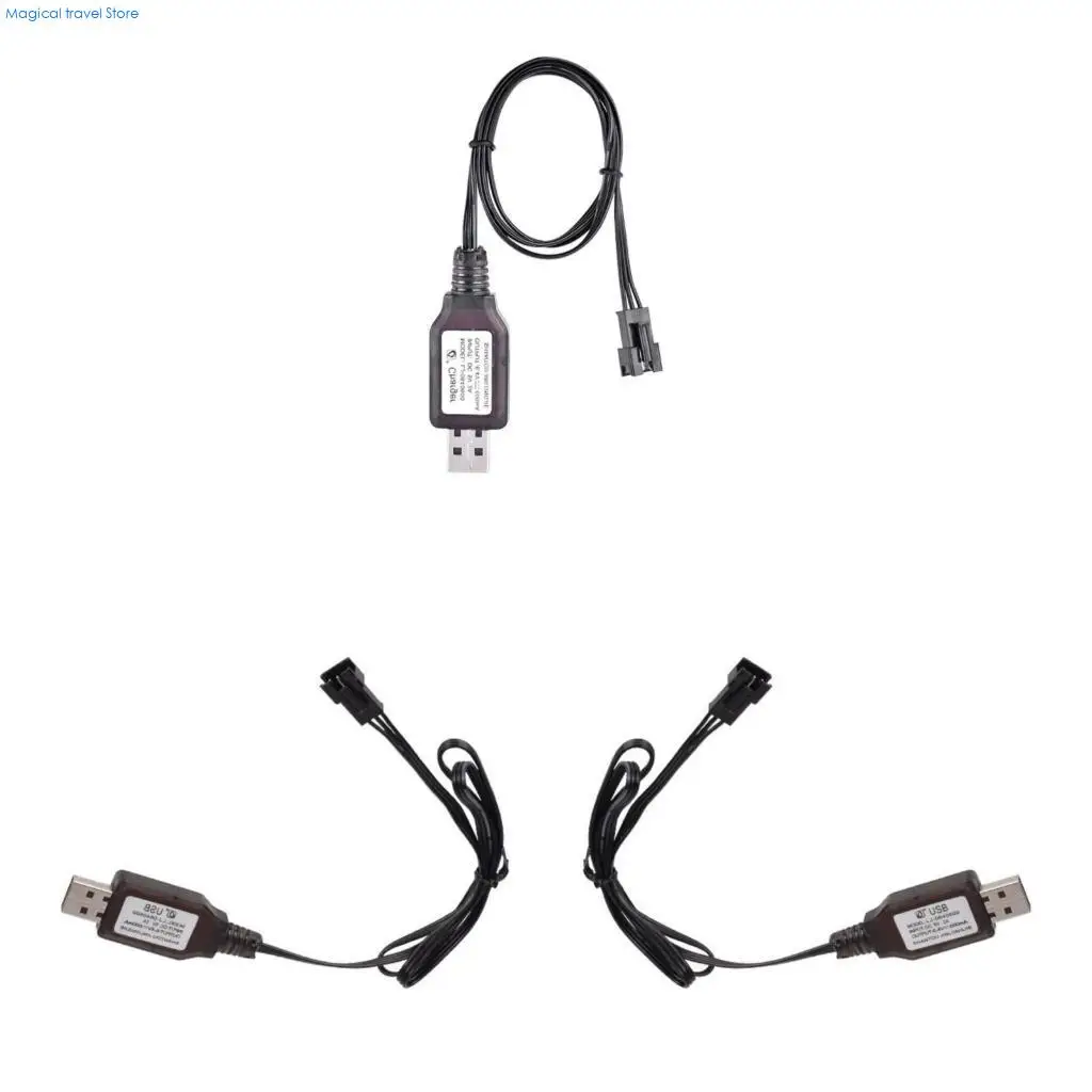 

N2UB 6.4V 600mA Battery Cable Wire for Toy Car Truck Replacement USB Charging Cord Line with SM3P Plug