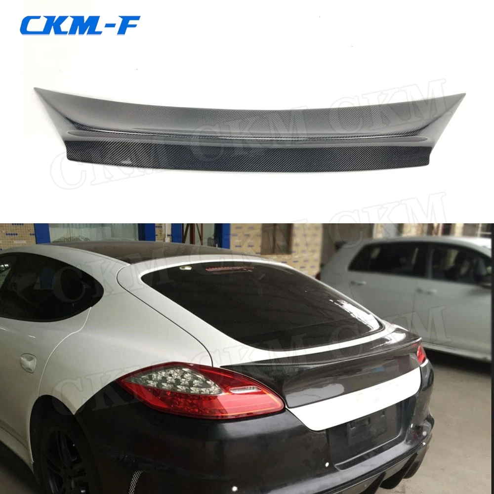 Carbon Fiber/FRP Black V Style Rear Trunk Spoiler For Porsche Panamera S 970.1 2009-2013 Car Boot Trim Wings Bodykits Accessory