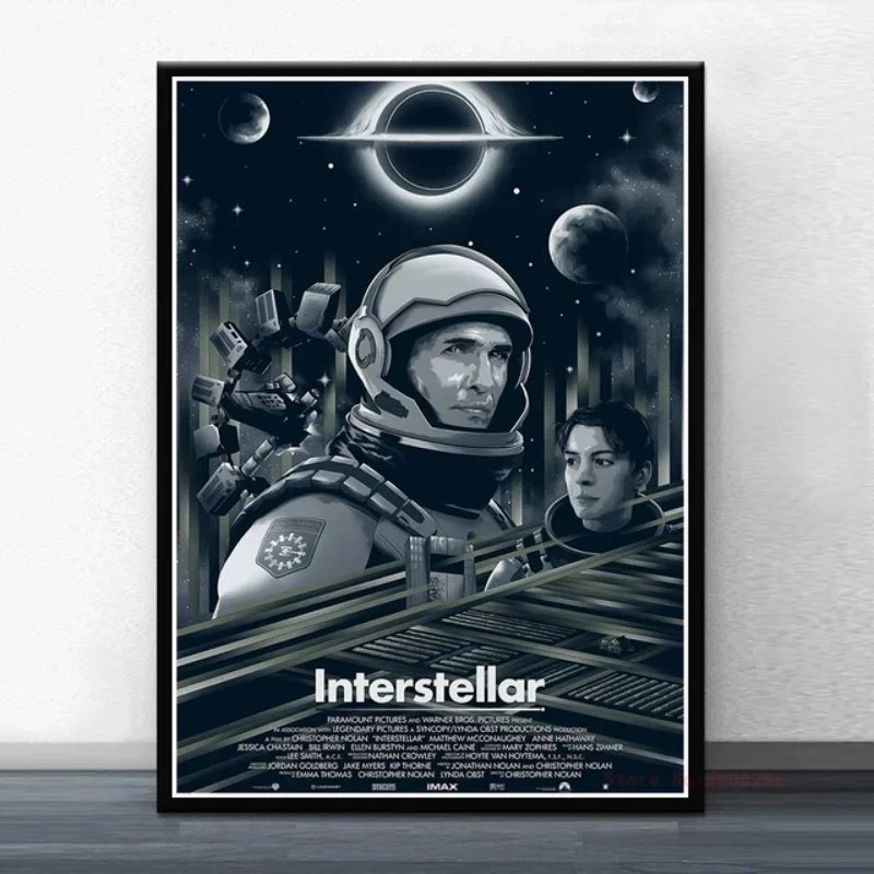 بين النجوم الكلاسيكية الخيال العلمي فيلم كريستوفر نولان فيلم الجمالية حائط لوح رسم صورة فنية لتزيين غرفة المعيشة #5
