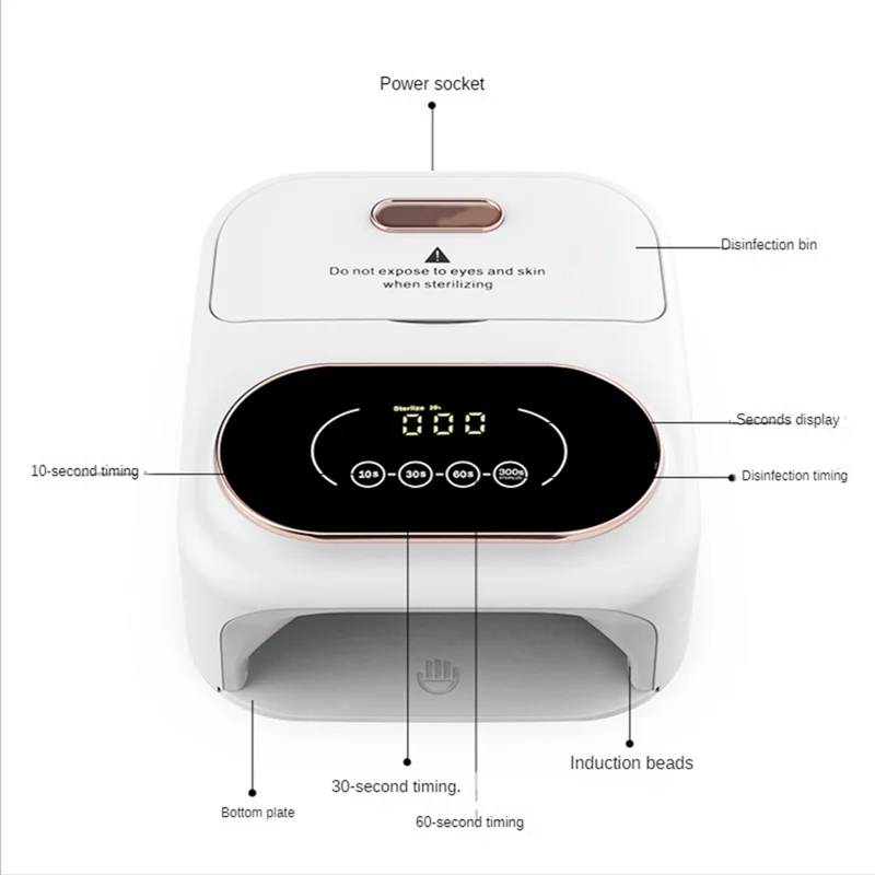 ฆ่าเชื้อเล็บ 148W ประสิทธิภาพสูงฆ่าเชื้อ LED Quick-Drying เล็บเบเกอรี่โคมไฟ UV Curing Lamp EU Plug