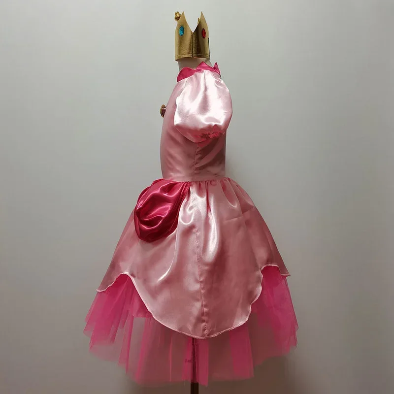 Carnaval Cosplay niñas fiesta Navidad disfraces de superhermano Halloween rosa princesa melocotón vestido con corona MN3
