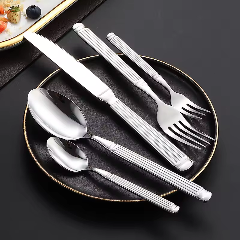 Kitchen Knife Fruit Fork Spoon Cutlery Stainless Steel Silver Dinner Dinnerware Wear Resistant Tableware Silverware
