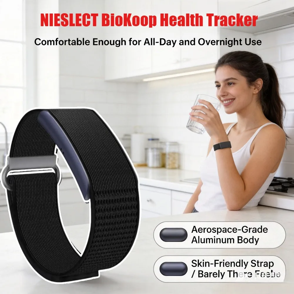 NIESLECT BioKoop Smart Health Tracker Lightweight Aluminum Body 3ATM Waterproof Activity Monitor Wearable for Men Women