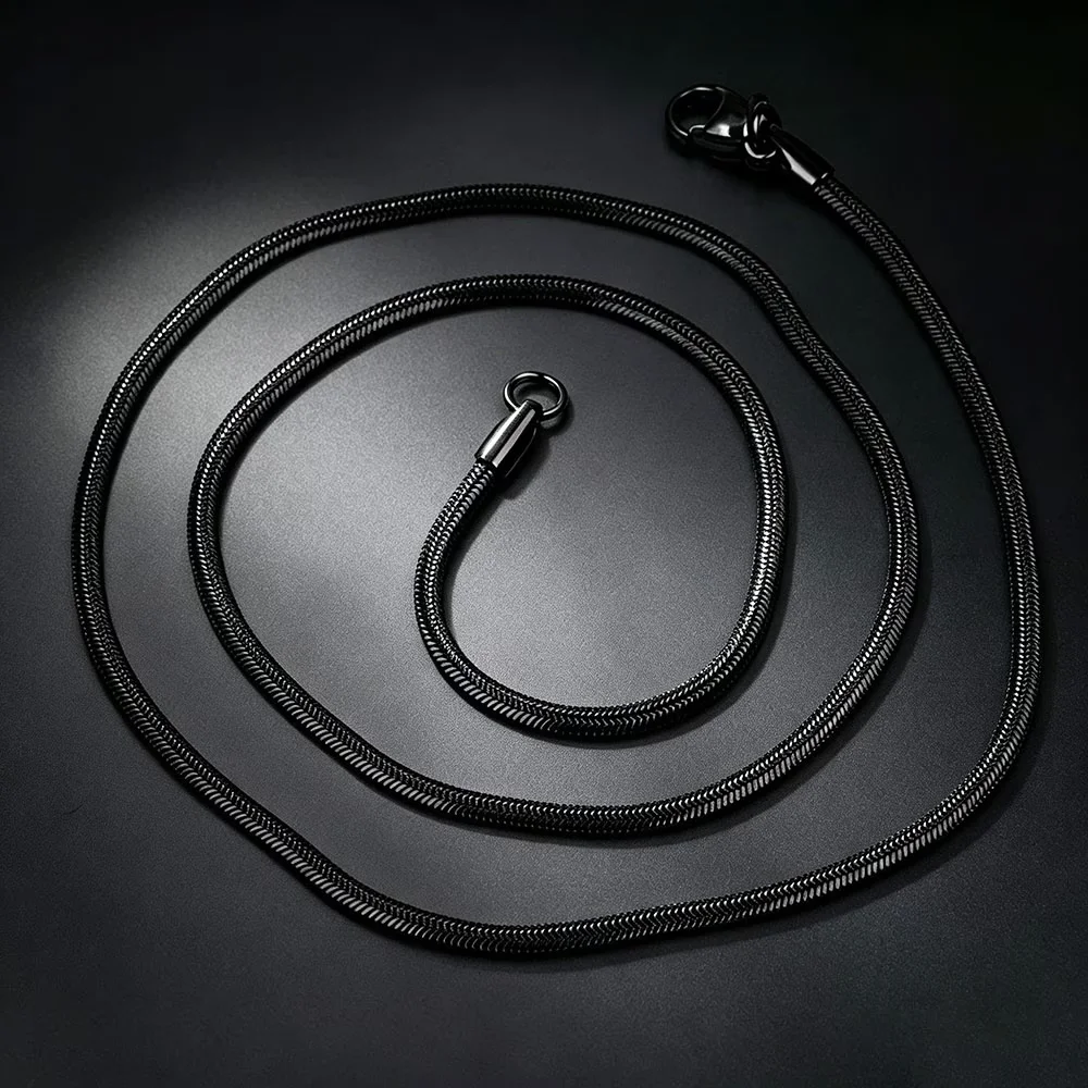 1pc Close Link Necklace Chain Stainless Steel Unisex Street Hip-Hop Style Jewelry Accessory 45/50/55/60cm 4 Tones for Dail