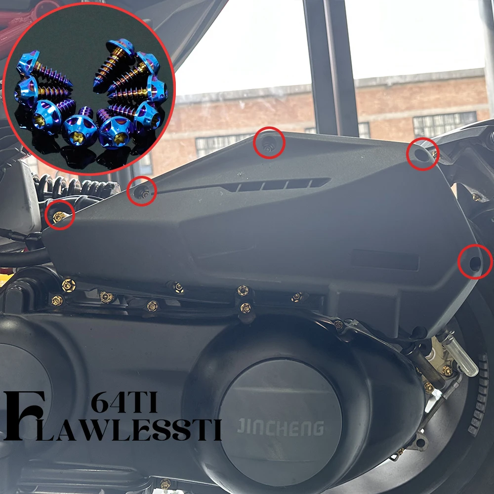 FLAWLESSTI Gr5 Titanium Bolt Air Filter Cover Engine  Rear Bracket Caliper Tail Light Bolt Axle For ITALJET Dragster 300