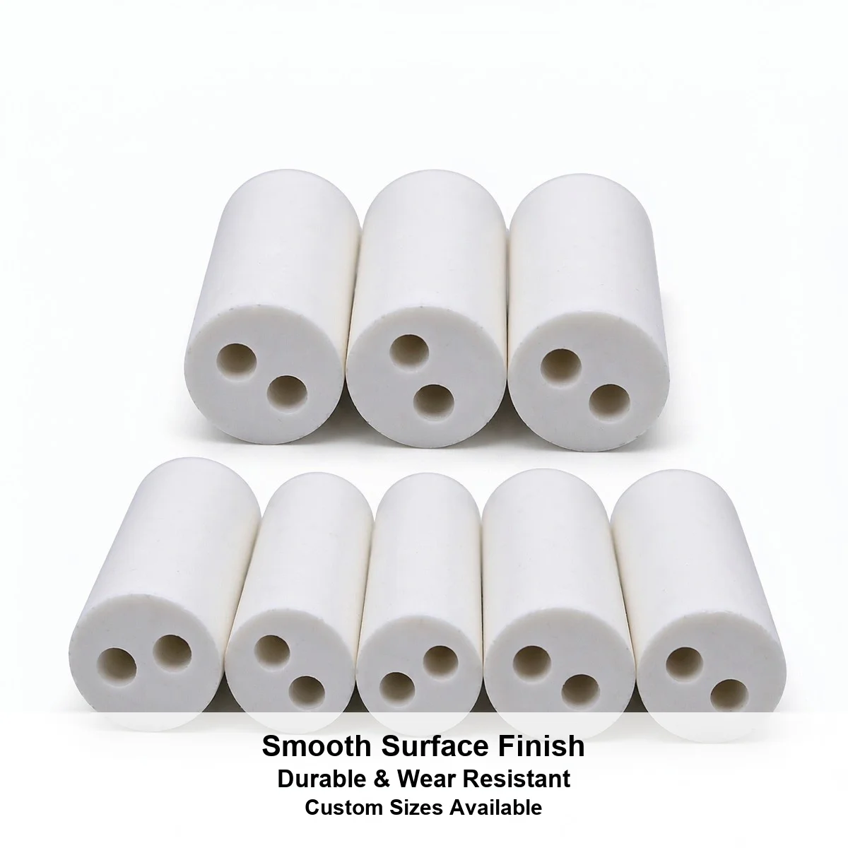 95 Alumina Ceramic Tube, 2 Hole Wire Pipe Corundum Tube, Hollow Insulating Ceramic Sleeve