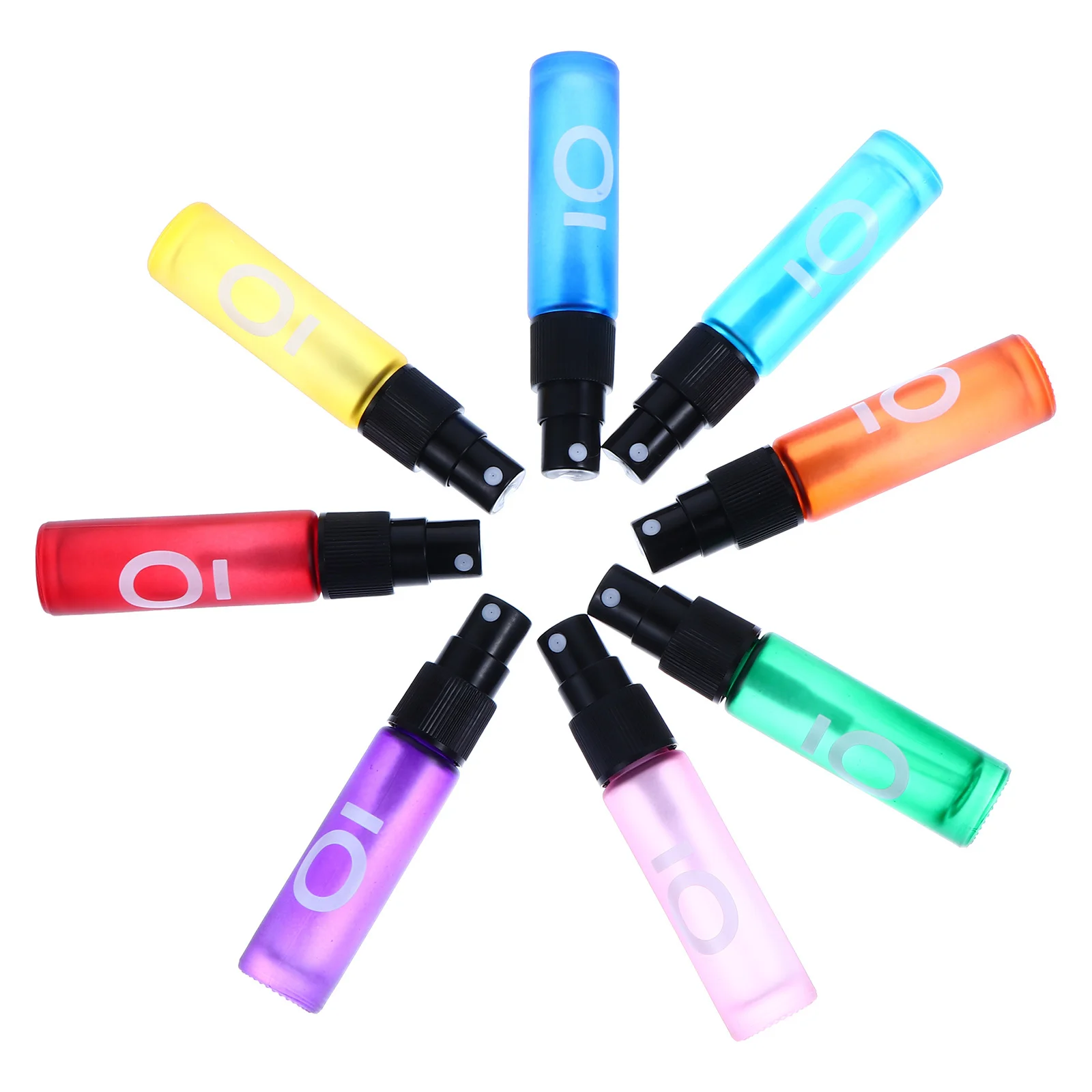 8 قطعة 10 مللي زجاجة زجاجية حاويات كروية دوارة محمولة للزيوت العطرية طقم سفر زجاجات كرة دوارة قابلة لإعادة الملء #4