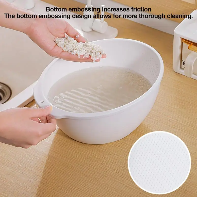 

Rice Colander Strainer Colander For Cleaning Fruits Multifunctional Food Grade Rice Cleaner Strainer For Cleaning Rinsing Fruits