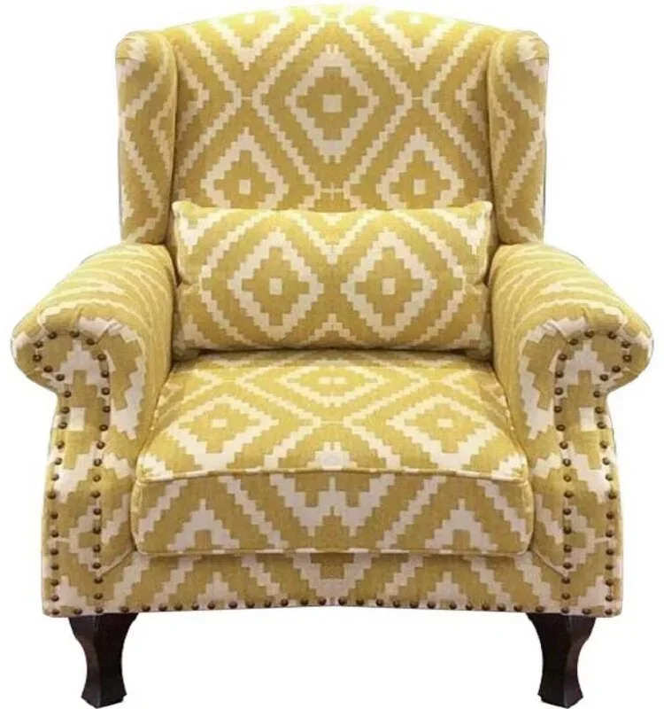 

Tiger Chair, American Fabric, Yellow Luxury Single Bedroom, Small Unit, Lazy People, Internet Celebrity Living Room, High Back C
