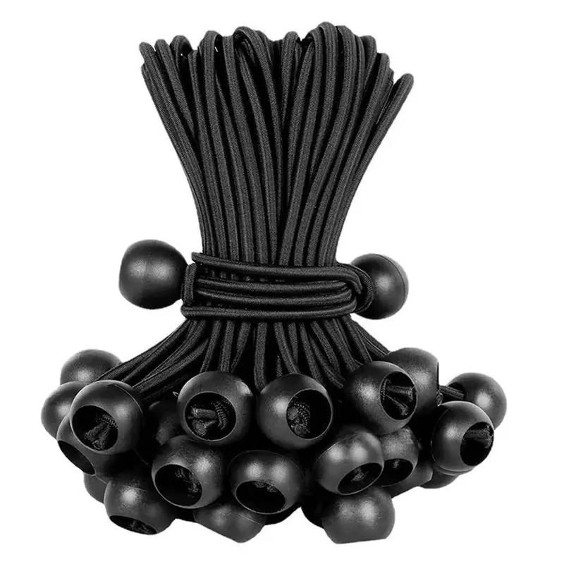 A01F-Black Ball Bungee Cord, Heavy Duty Outdoor Bungee Cord With Ball,Tarp Tied Bungee Ball 240Pcs