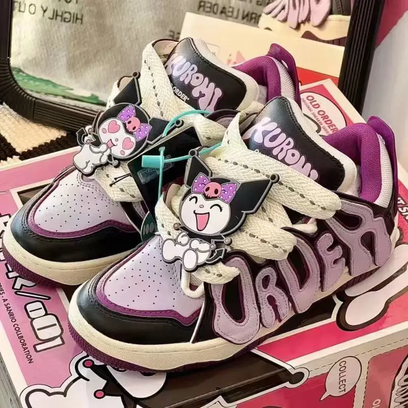 Sanrio Hello Kitty buty na deskorolkę Cinnamoroll Kawaii Casual para sportowe gruba podeszwa antypoślizgowe odporne na zużycie buty na deskorolkę