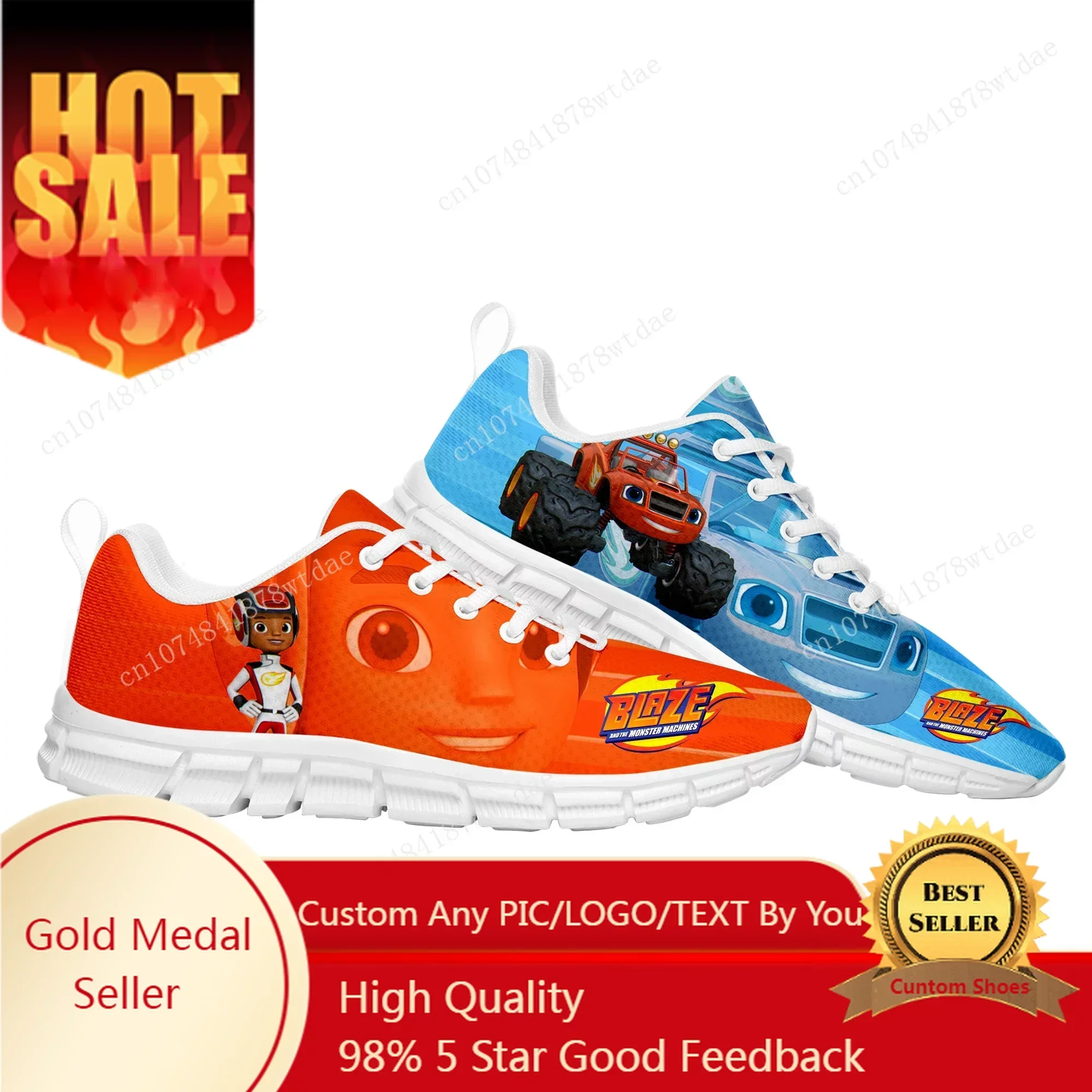 Blaze And The Monster Machines Sports Shoes Mens Womens Teenager Kids Children Sneakers High Quality Manga Sneaker Custom Shoe