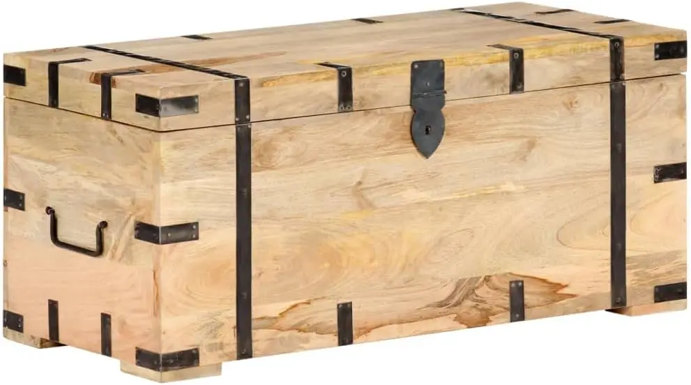 Chest Locking Storage Box, Rectangular Lined Basket Organizer With Lid, Easy To Assemble For Home Bedroom Closet Office