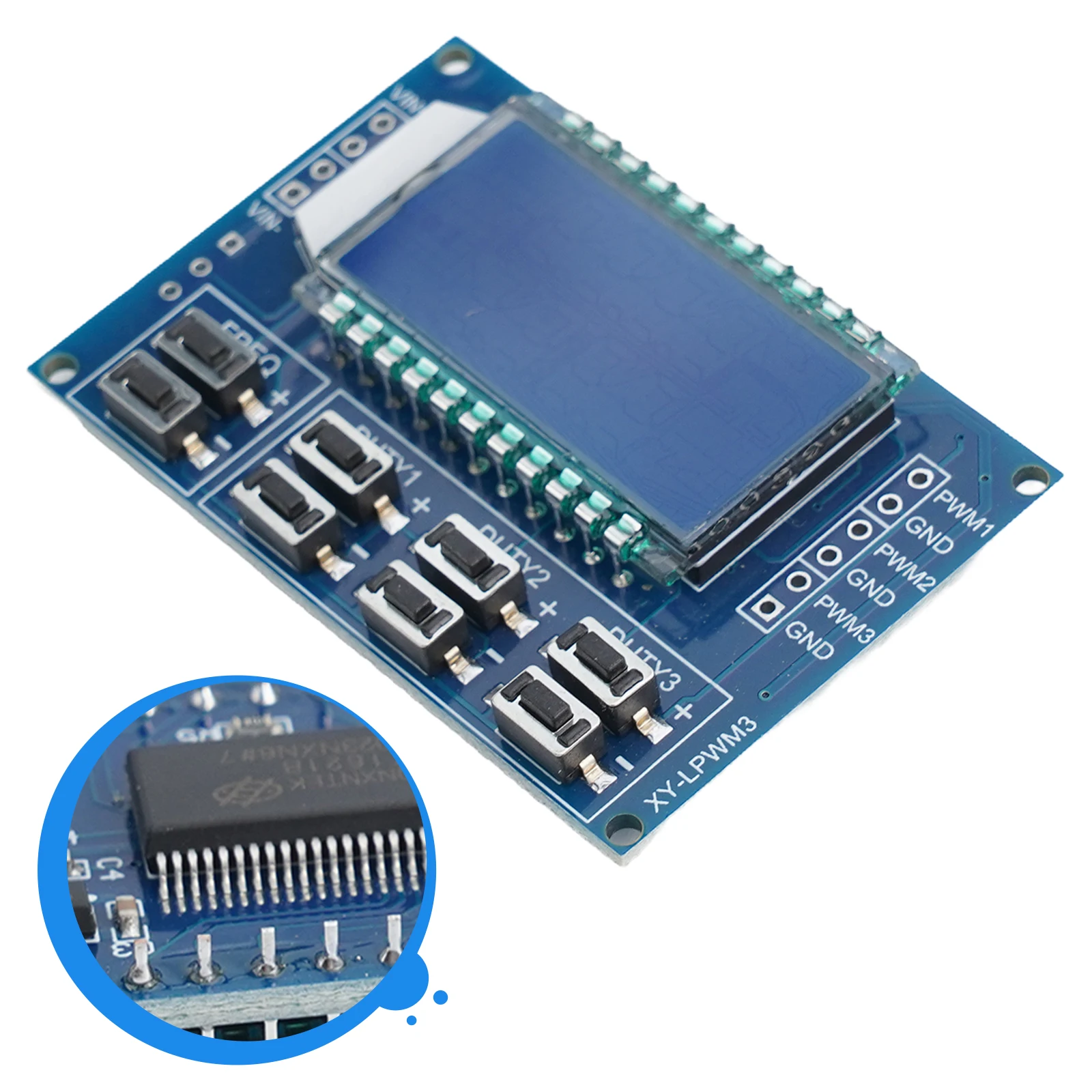 Signal Generator Adjustable LCD 3-way for pwm Module LCD Display Signal Generator Wave XY-LPWM3 3 Channels for pwm Output for