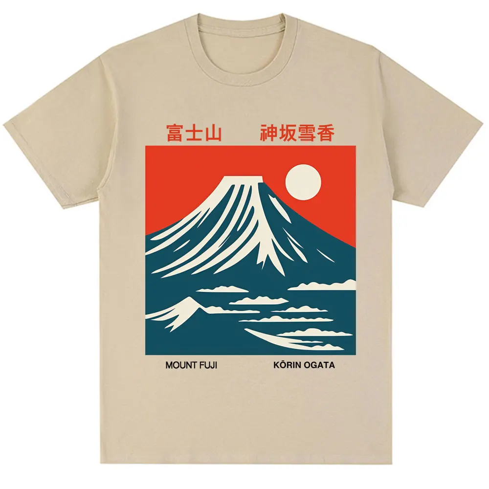 Japanese Style Mount Fuji Graphic T Shirts Men Women Fashion Vintage Harajuku T-shirt Oversized Cotton Casual T-shirt Streetwear