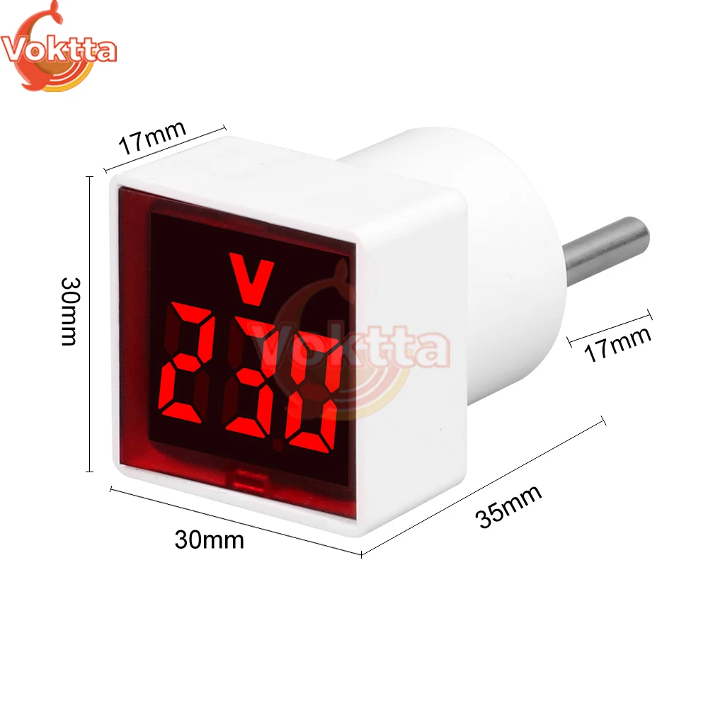 AC50-500V LED Digital Voltmeter Ammeter Mini Euro Plug Voltage Tester Monitor Voltage Current Meter Detector Voltmeter Indicator