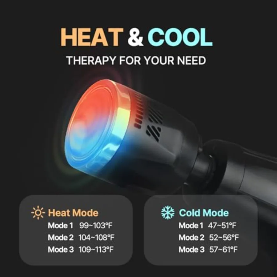 Portable percussion massage gun for home and travel use aluminum alloy body black color with upgraded extension handle and LED