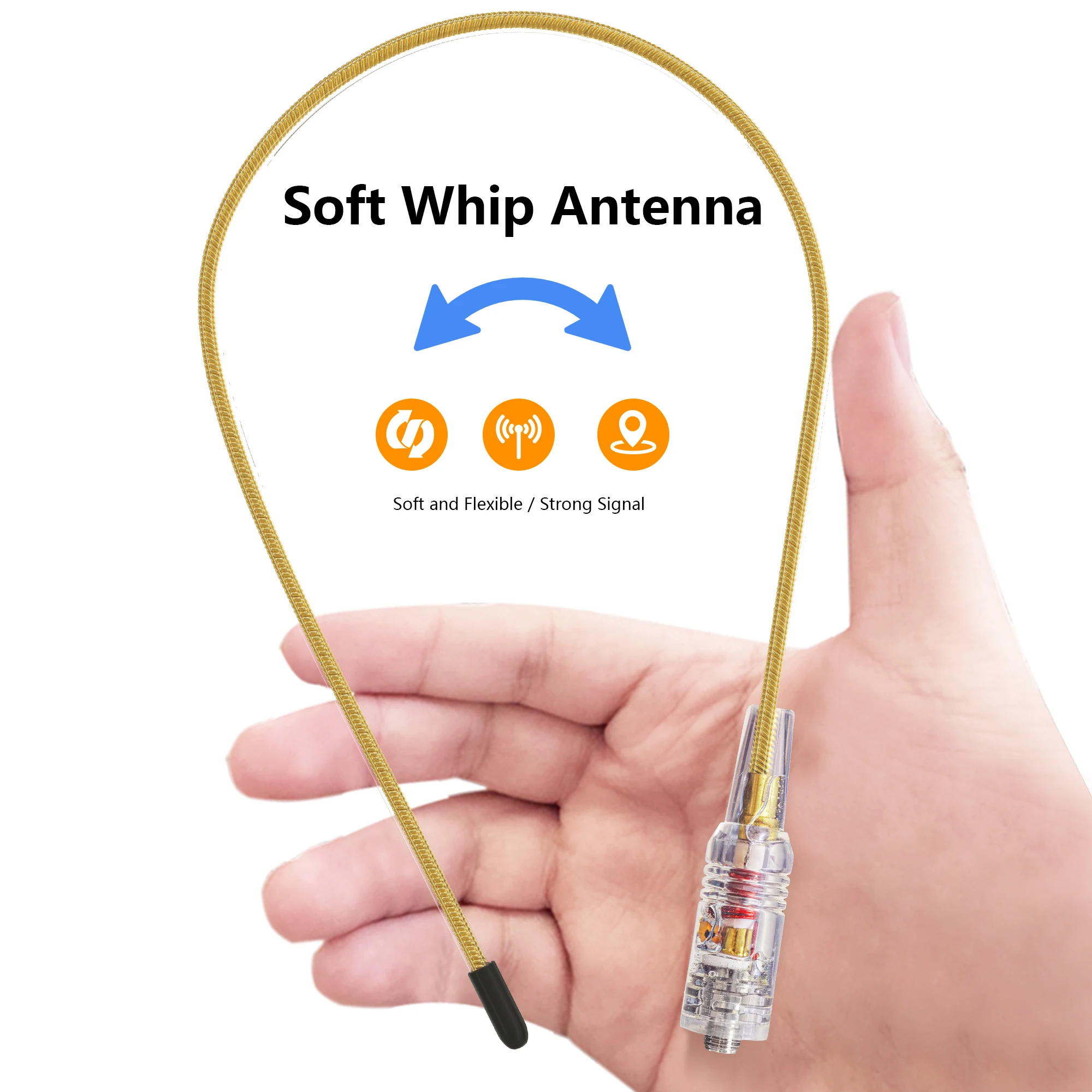 Transparent Soft Antenna SMA-Female/SMA-Male VHF UHF High Gain Coil Loaded For Baofeng Walkie Talkie Quansheng TYT Two Way Radio