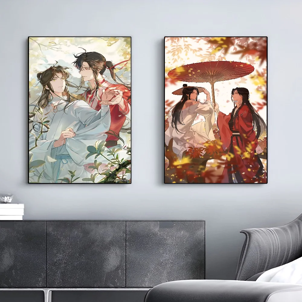 1pc NEW Anime TGCF Heaven Officials Blessing Poster Self-adhesive Art Waterproof Paper Sticker Coffee House Bar Room Wall Decor