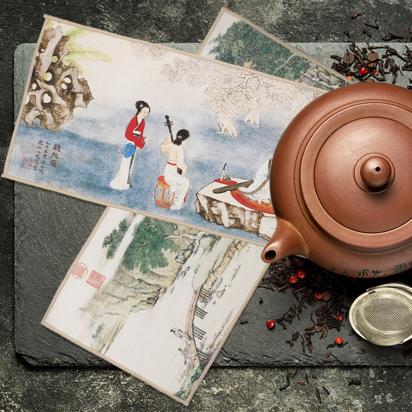 

2Pcs Multi-Use Tea Towel Thickened Household Mat for Teacup Pot Scrubbing High Performance Cleaning Cloth Tea Towel