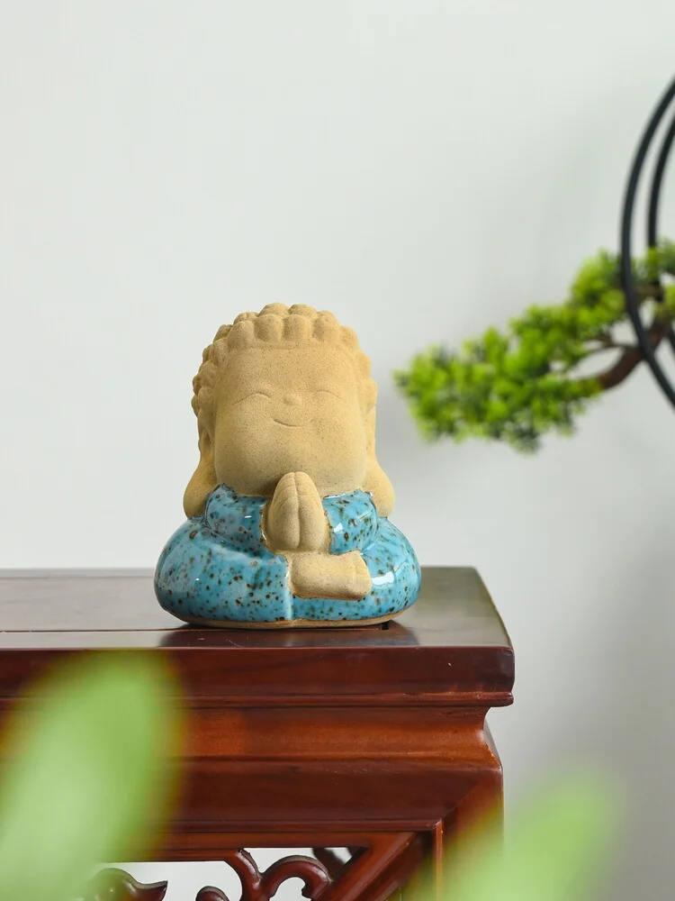 Guanyin Bodhisattva/statua di Buddha grandi ornamenti trasferimento e apertura regalo decorazione della tavola del soggiorno in ceramica fatta a mano