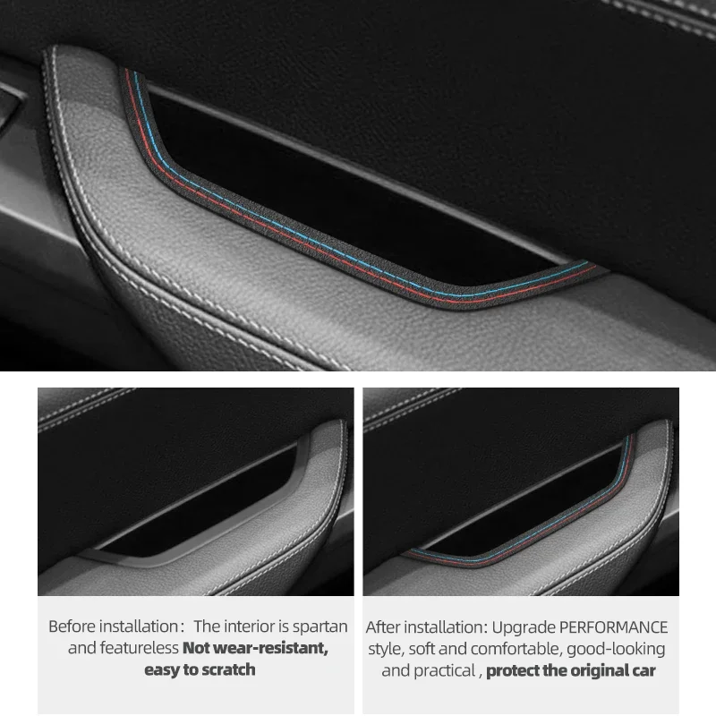 For BMW X3 F25 X4 F26 Made of Alcantara Car Interior Door Armrest Panel Storage Box Frame Trim Strip Stickers Tuning Accessories view 5