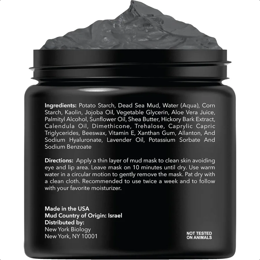 Nova york biologia máscara de lama do mar morto para rosto e corpo spa qualidade redutor de poros para acne cravos pele oleosa natural cuidados com a pele fo