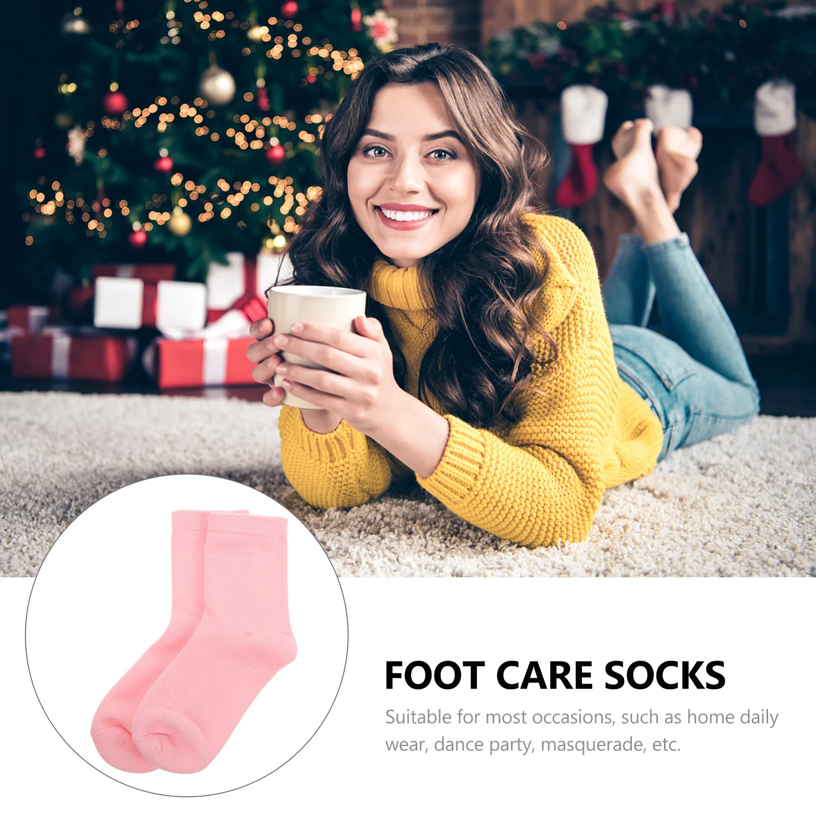 1 زوج ترطيب كم جوارب جل للأقدام الجافة المتشققة بين عشية وضحاها إصلاح العناية بالقدم سبا استخدام قناع القدمين المريح للترطيب #3