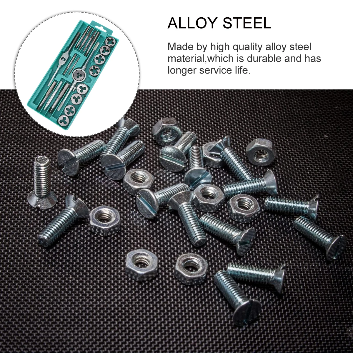 

20pcs Metric Threading Tool Set Hand Tapping Tools Steel Die Wrench Set - Alloy Steel Durable Die Stranded Frame Included