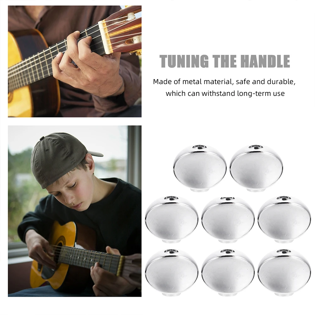 

8pcs String Button Handle Guitar Tuning Pegs Metal Guitar Knobs Silver Acoustic Tuning Pegs Parts Replacement Peg Buttons