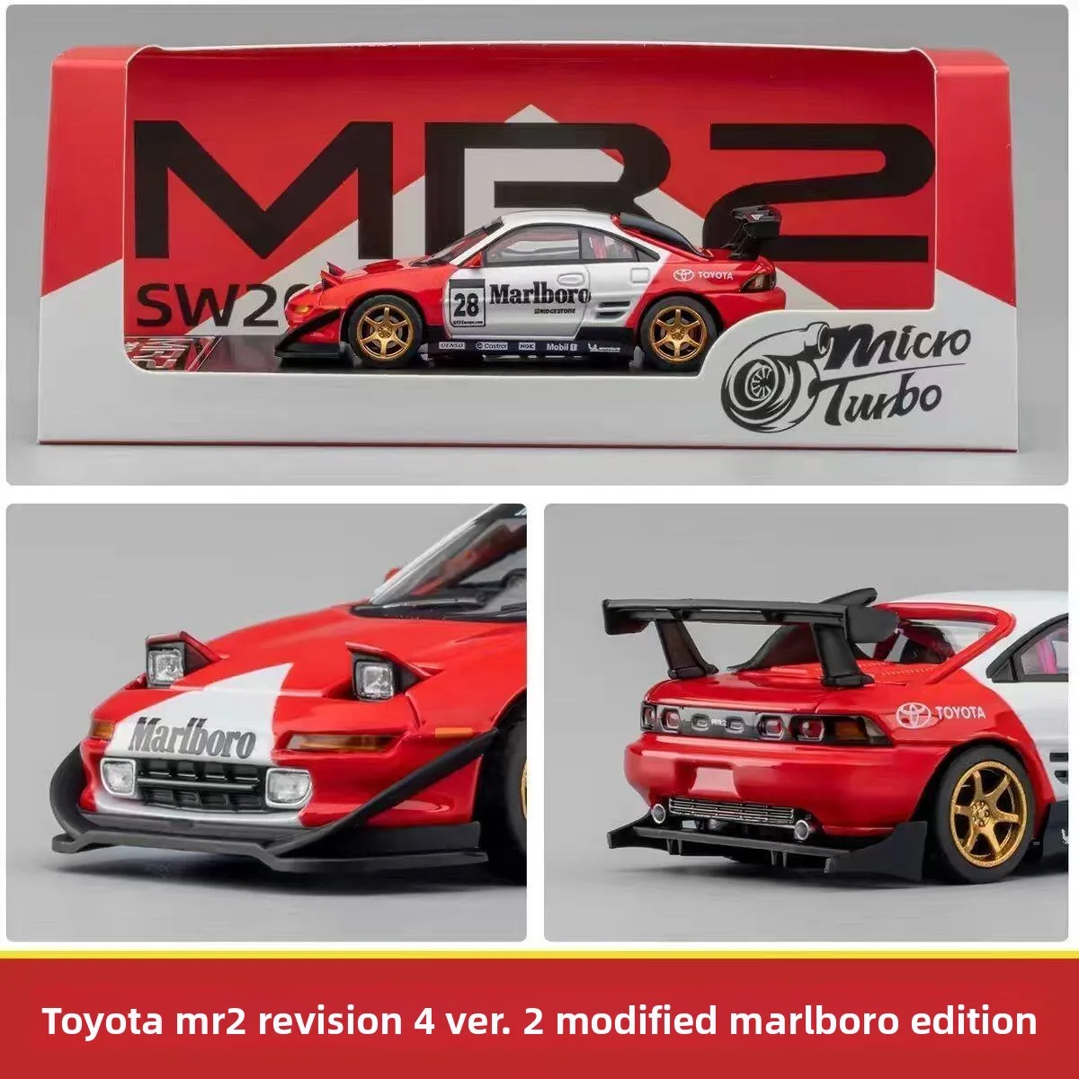 Modelo de Auto de Aleación a Escala 1:64 de Toyota MR2 SW20 Revisión 4 Versión 2