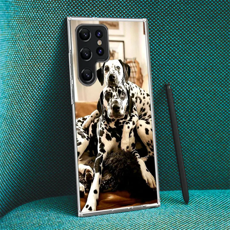 A Clever Spotted Dog Clear Phone Case For Samsung Galaxy S20 S21 S23 FE S22 Plus S24 Ultra S10 S10E S9 S8 Soft Back Cover