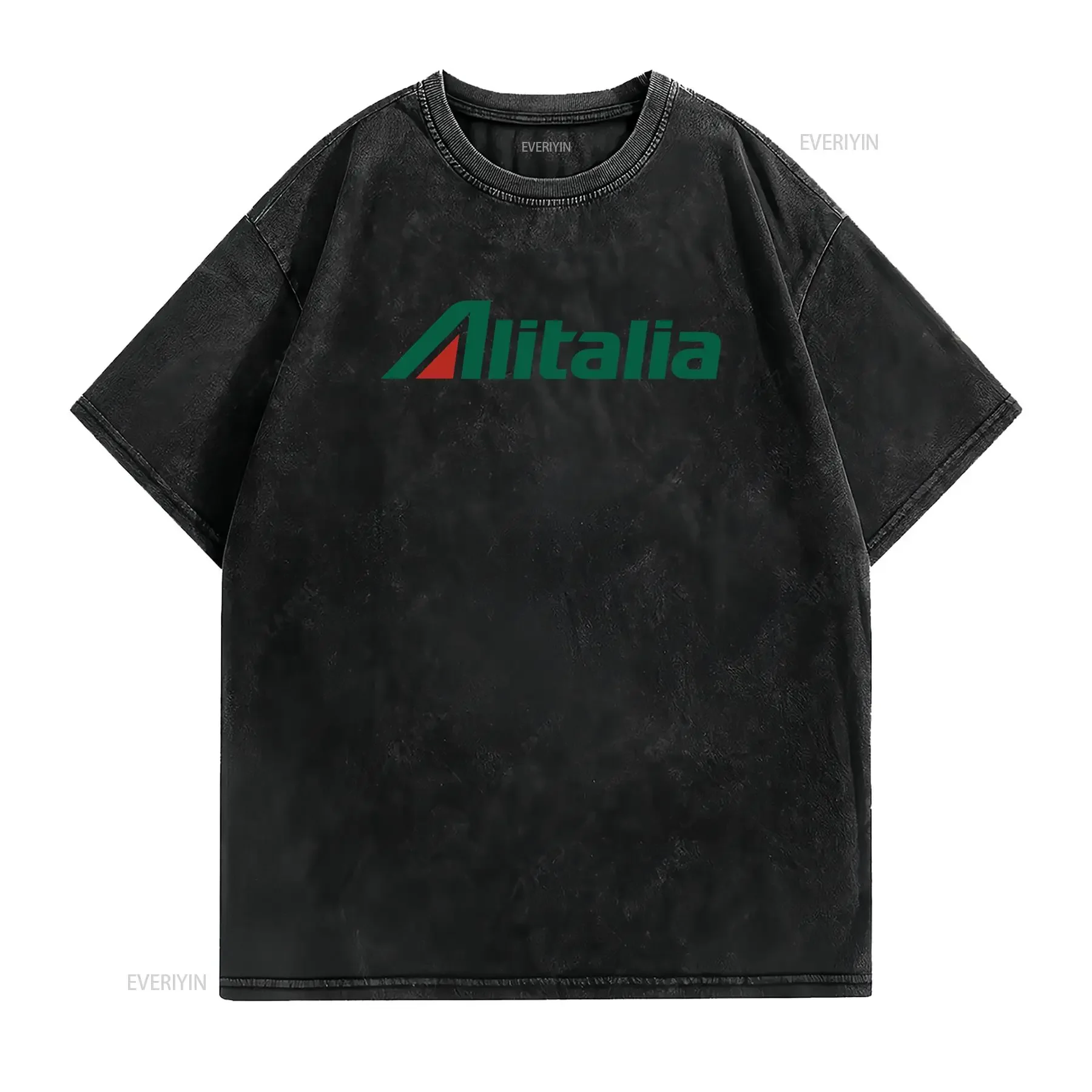 Alitalia T Shirt Aviation Airline Enthusiast Aerospace Lover Historic for Pilot vintage Washed designer clothes Versatile