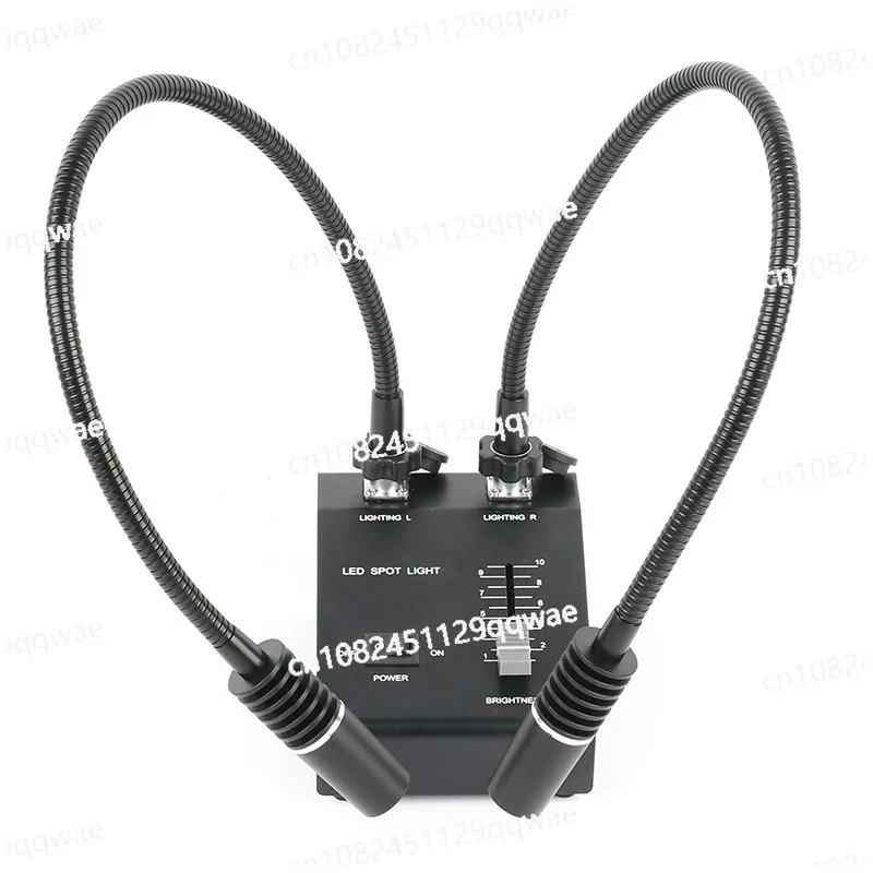 White LED industrial camera light source, double branch tube, microscope double goose neck tube light source LED lighting