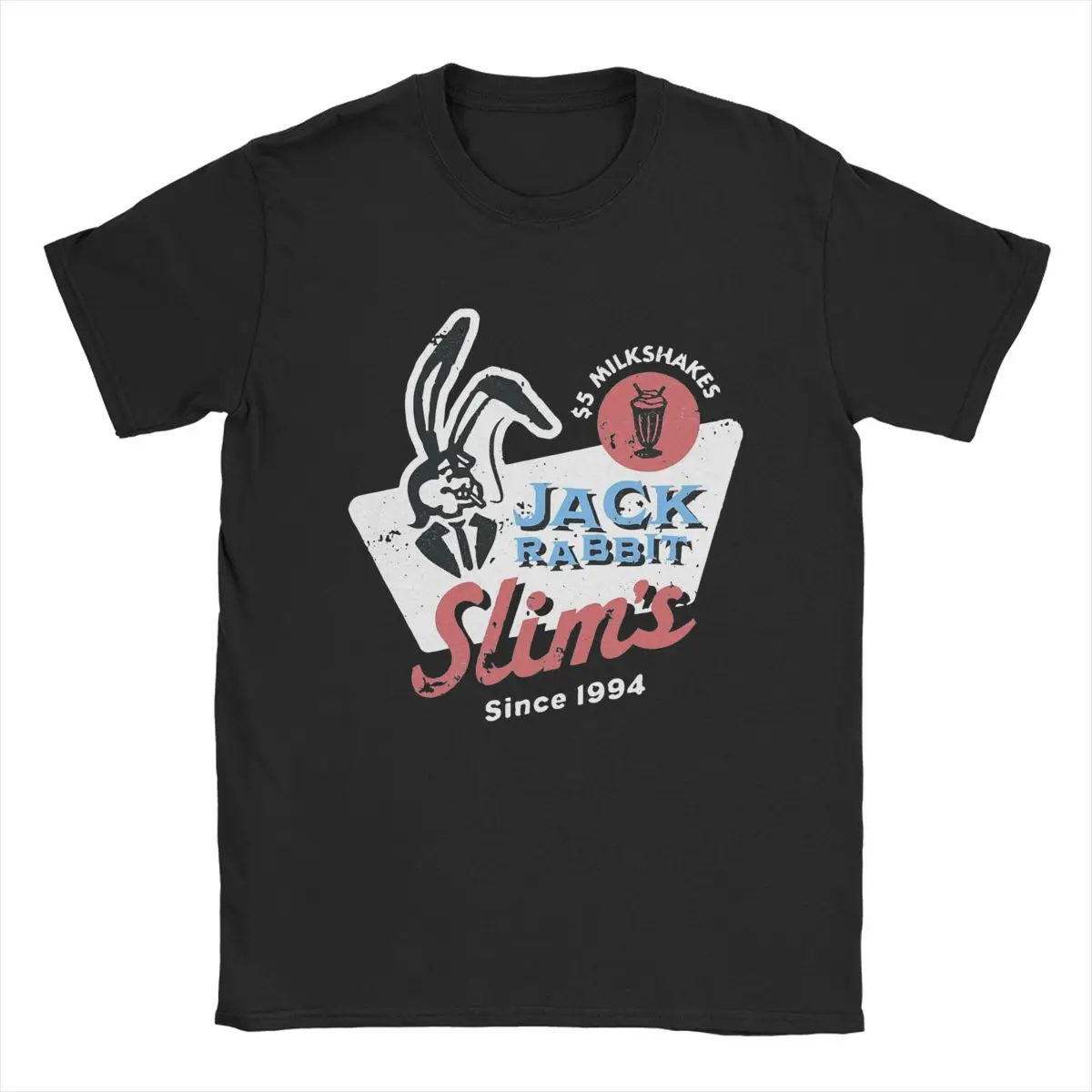 Men's T-Shirts Jack Rabbit Slims Pulp Fiction Movie Since 1994 100% Cotton Tees Short Sleeve T Shirts Crew Neck Clothes Graphic