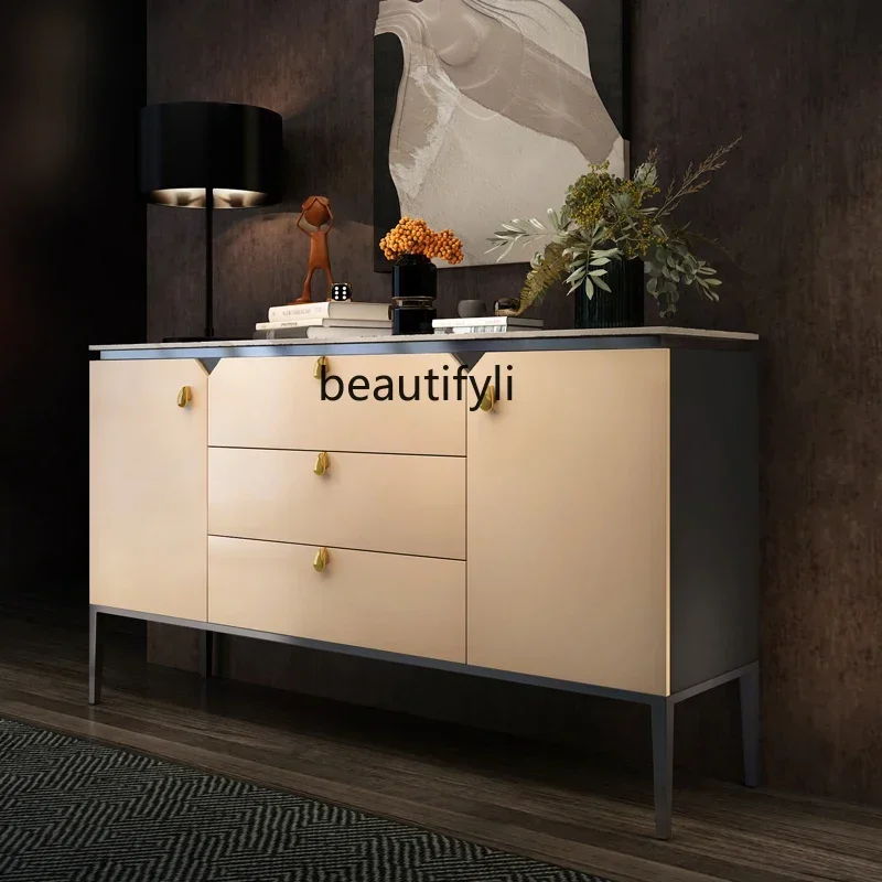 ss8350 Italian-style entrance cabinet Modern simple villa living room, locker dining room Light luxury rock slab dining side cab