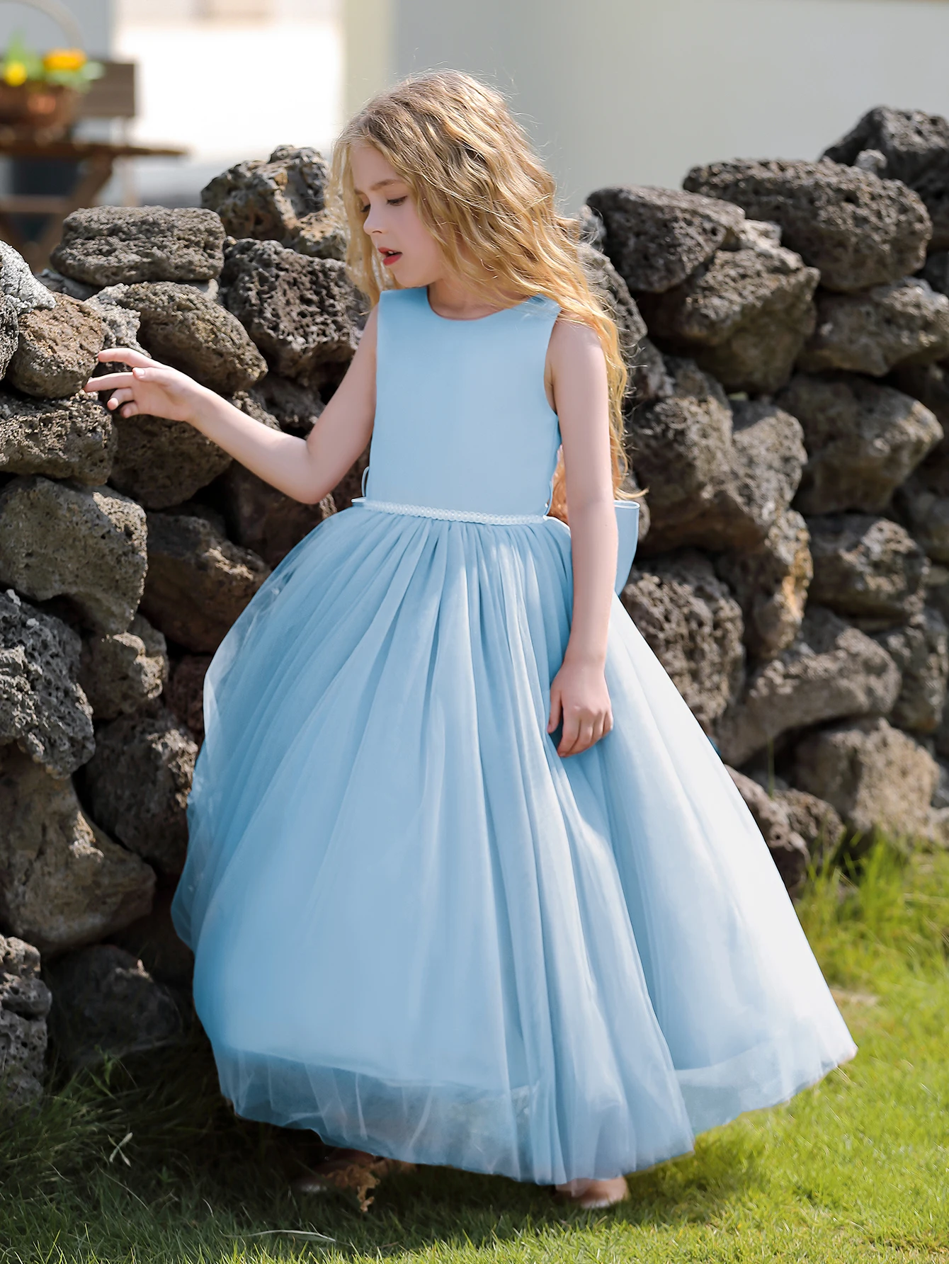 

Girl Elegant Princess Children's Dress Satin Birthday Party Chiffon Dress Casual Formal Children's Clothing Wholesale