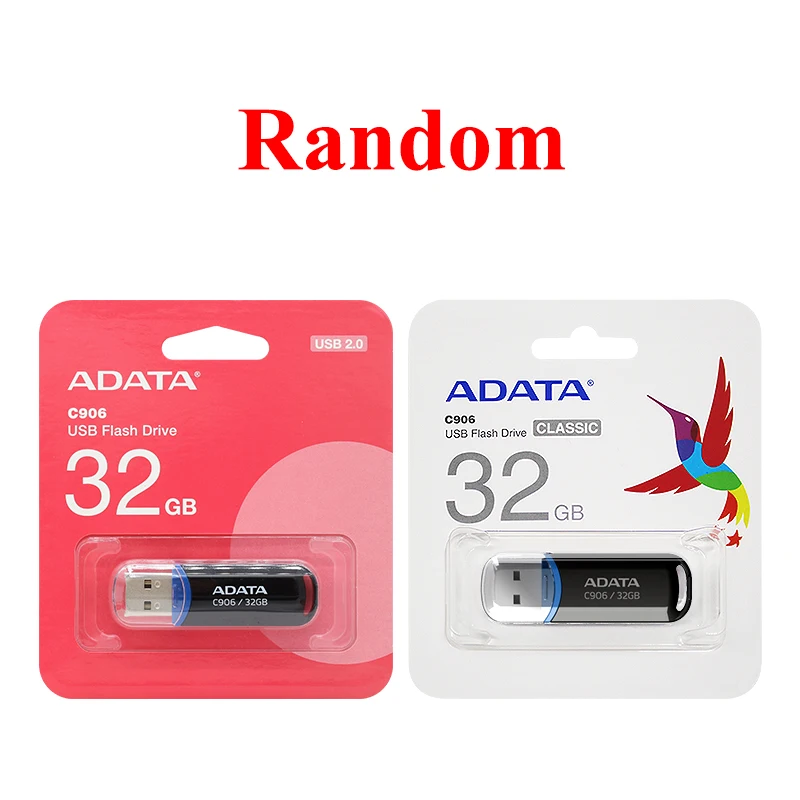 ADATA C906 Czarny 8GB 16GB 32GB 64GB Mini Pendrive USB Pendrive 100% Oryginalny pendrive USB 2.0 do laptopa stacjonarnego