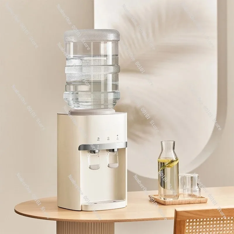 Compact Desktop Water Dispenser | Household Hot Water Dispenser with Underlying Bucket for Office Use