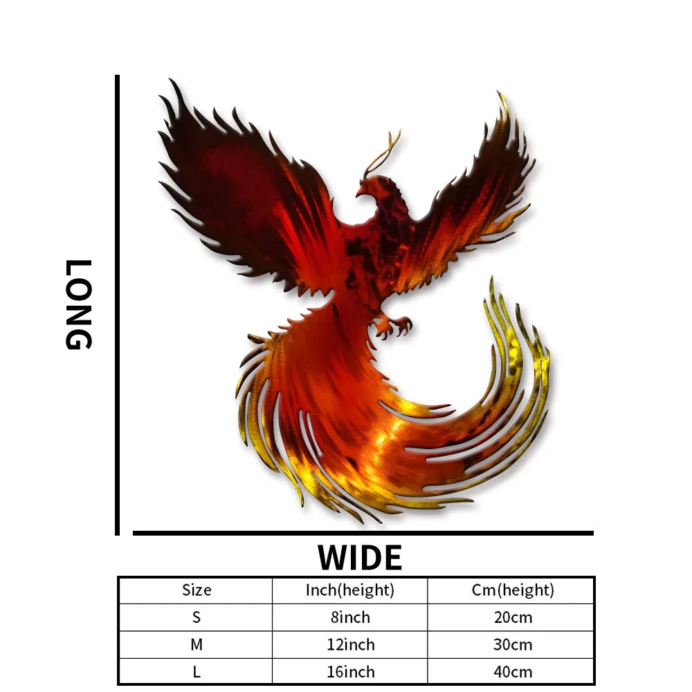 1pc Phoenix Metal Wall Art Sign, Unique Firebird Metal Plaque, Durable Hanging Decor, Weatherproof Indoor Outdoor Accent