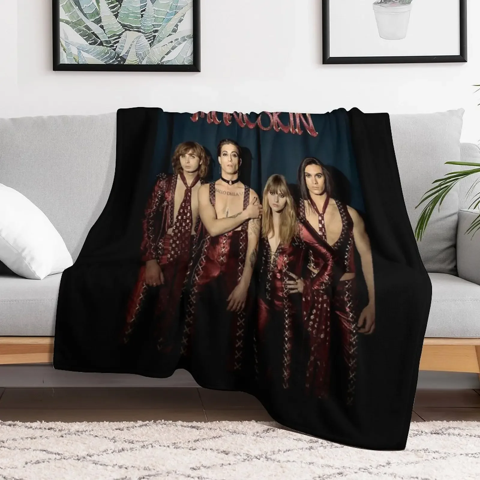 M?neskin rock band Maneskin Throw Blanket Foldable Soft Warm Blanket for Outdoor Use