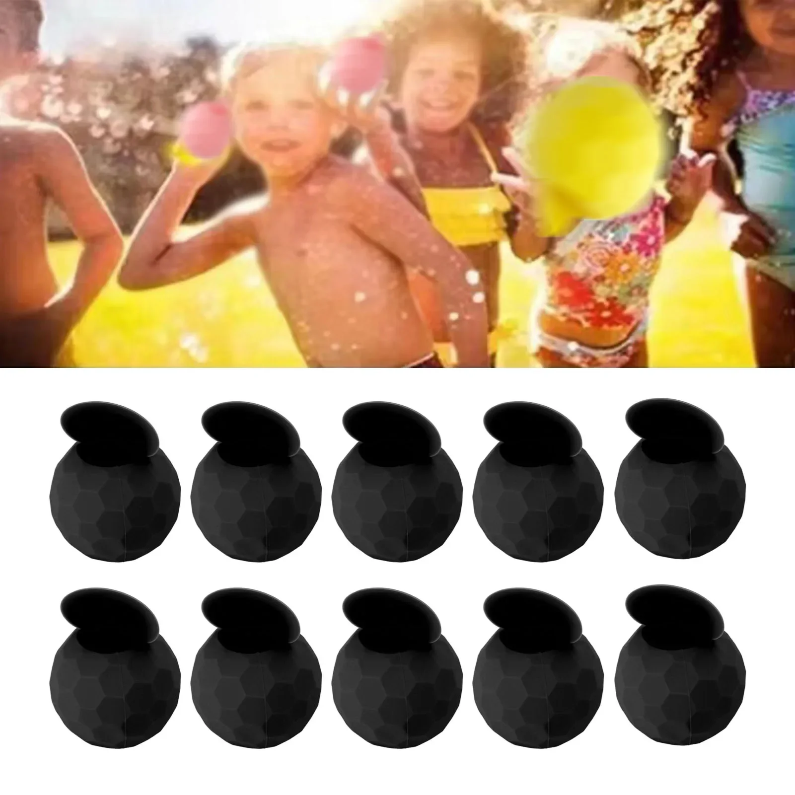 10 stuks herbruikbare waterballonnen siliconen waterballonnen zelfsluitende snelle vulling zomer zwembad strandfeest spel speelgoed zwart