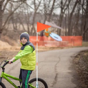 Fiberglass High Visibility Bike Flagge Pole Set, Sicherheitsflagge, Fahrradanhänger, Montageunterstützung, Kinder im Freien 8 Hauptverkaufssignalzeichen - №3