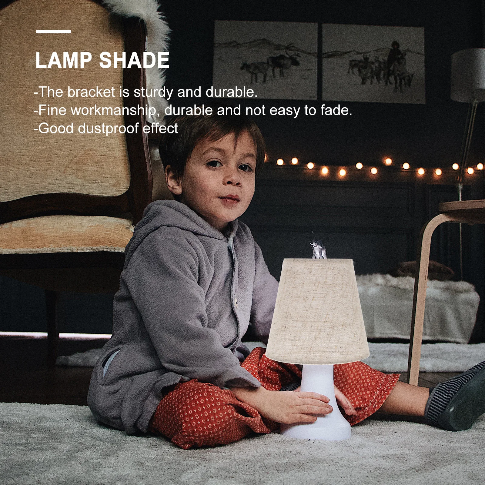 غطاء مصباح قماشي أنيق لطاولة المكتب وإضاءة أرضية دافئة ومتوهجة لحماية العين وديكور غرفة نوم بسيط وقوي #6