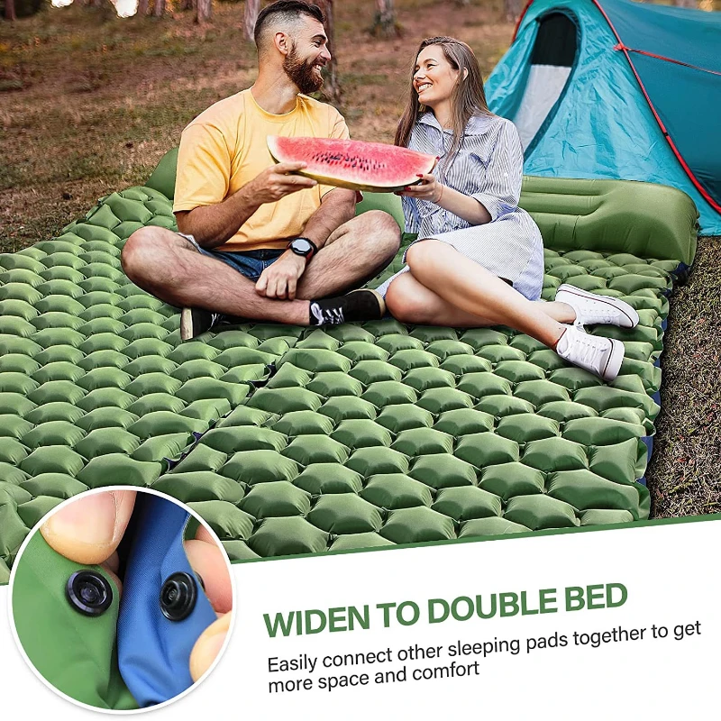 Hot selling inflatable mattress outdoor camping bed single person can splice office nap air mattress floor mat picnic blankets