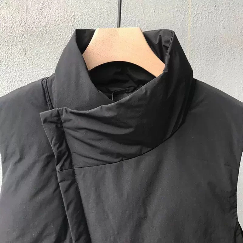 

Korean Sle Men's Slim Fit Thiened Cotton Vest Stand Collar Warmth Bal Tank Top Autumn Winter Faion Outerwear