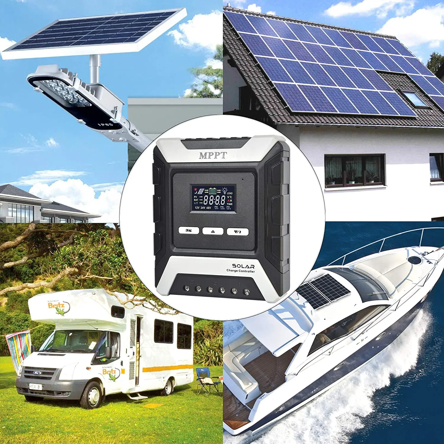 2026 new charging control 12V 24V 48v automatic ampere MPPT solar panel charging controller