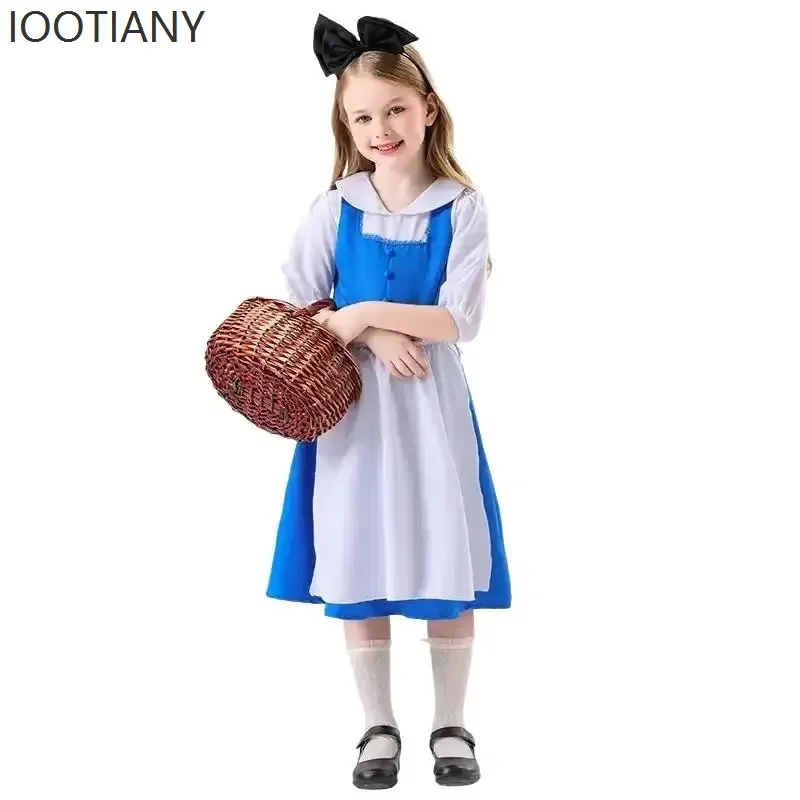 تأثيري أليس في بلاد العجائب خادمة زي لوليتا تأثيري حلي الأم وابنتها فستان مجموعة فستان حفلة عطلة مع رأس المئزر